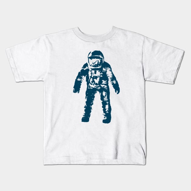 Blue Vector Illustration of Astronaut Spaceman Kids T-Shirt by Spindriftdesigns